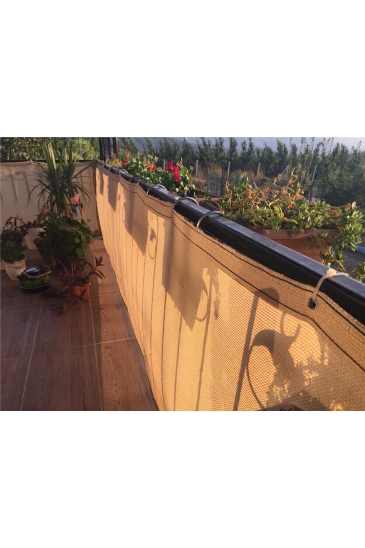 1x10 Krem Balkon Demiri-korkuluğu Örtüsü Balkon File Gölgelik