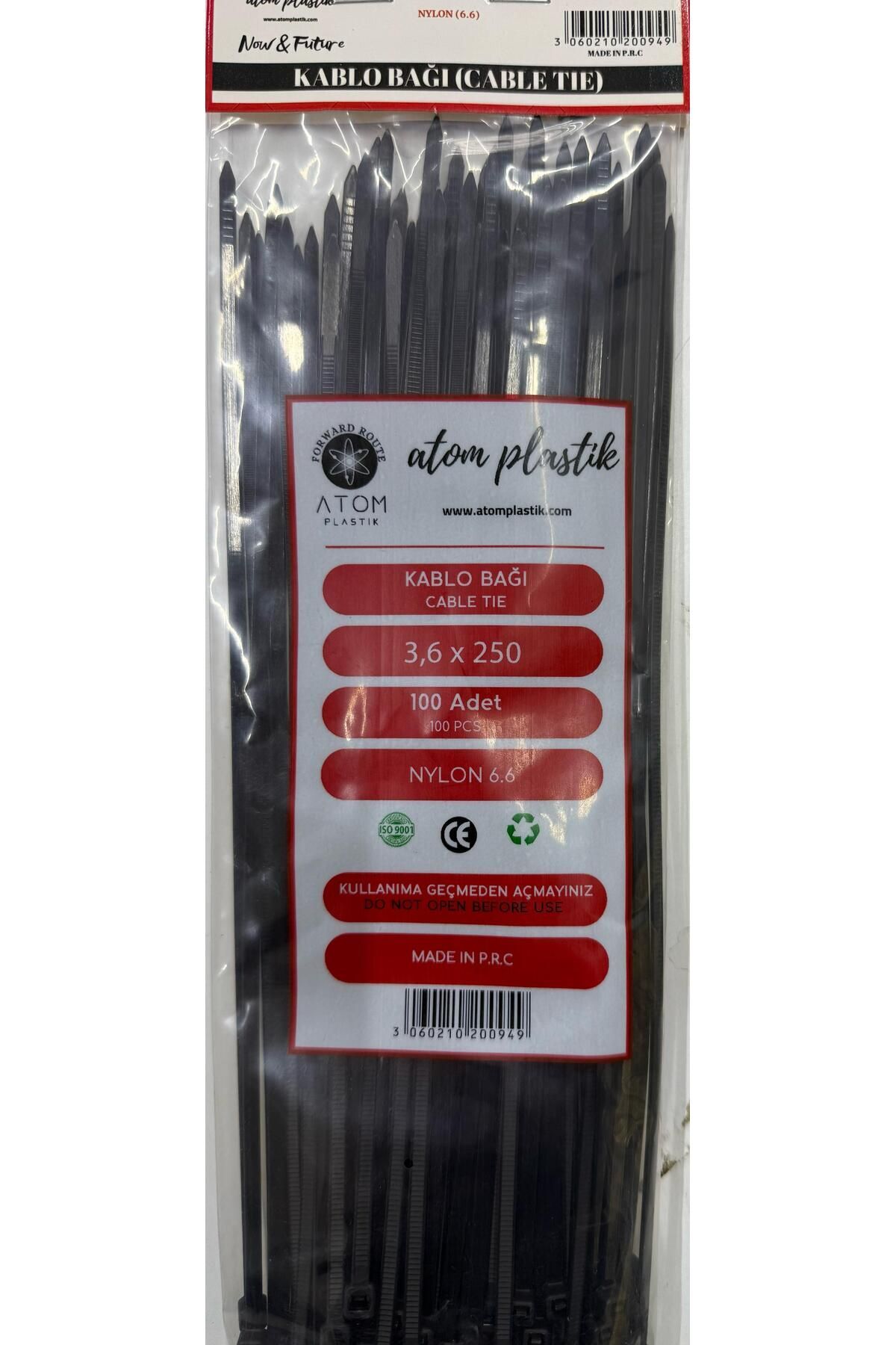 ÇADIRLAND Kablo Bağı Plastik 100 Adet Cırt Kelepçe 250x3,6