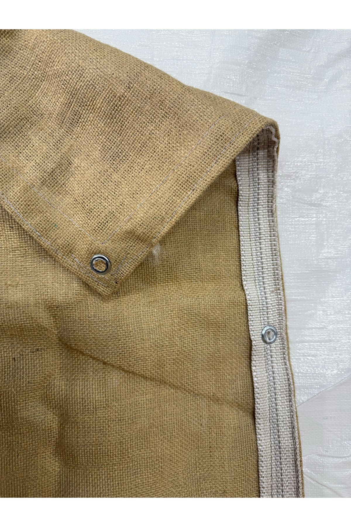 50cm X 8mt BALKON 10luk Jüt Kumaş Sık Dokuma Kenarları dikili-kuş gözlü