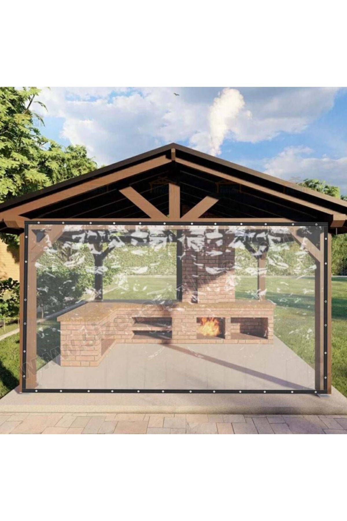 190cmX400Cm Su Geçirmez Şeffaf Branda Kış Bahçesi,Kamelya,Hobi Bahçesi,Balkon Brandası