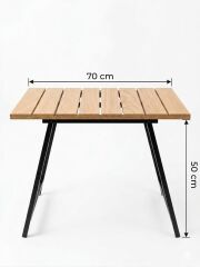 Gürgen Ağacı Ahşap Kamp Masası - 50x70 cm - Suya Dayanıklı