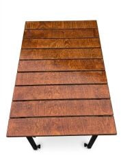 KAMPYA Elite Series: 600 Denye Lüks Gürgen Ahşap Kamp Masası (60x90 cm) – 8 Saat Ultra Su Rezistanslı & Elektrostatik Güçlendirilmiş Gövde