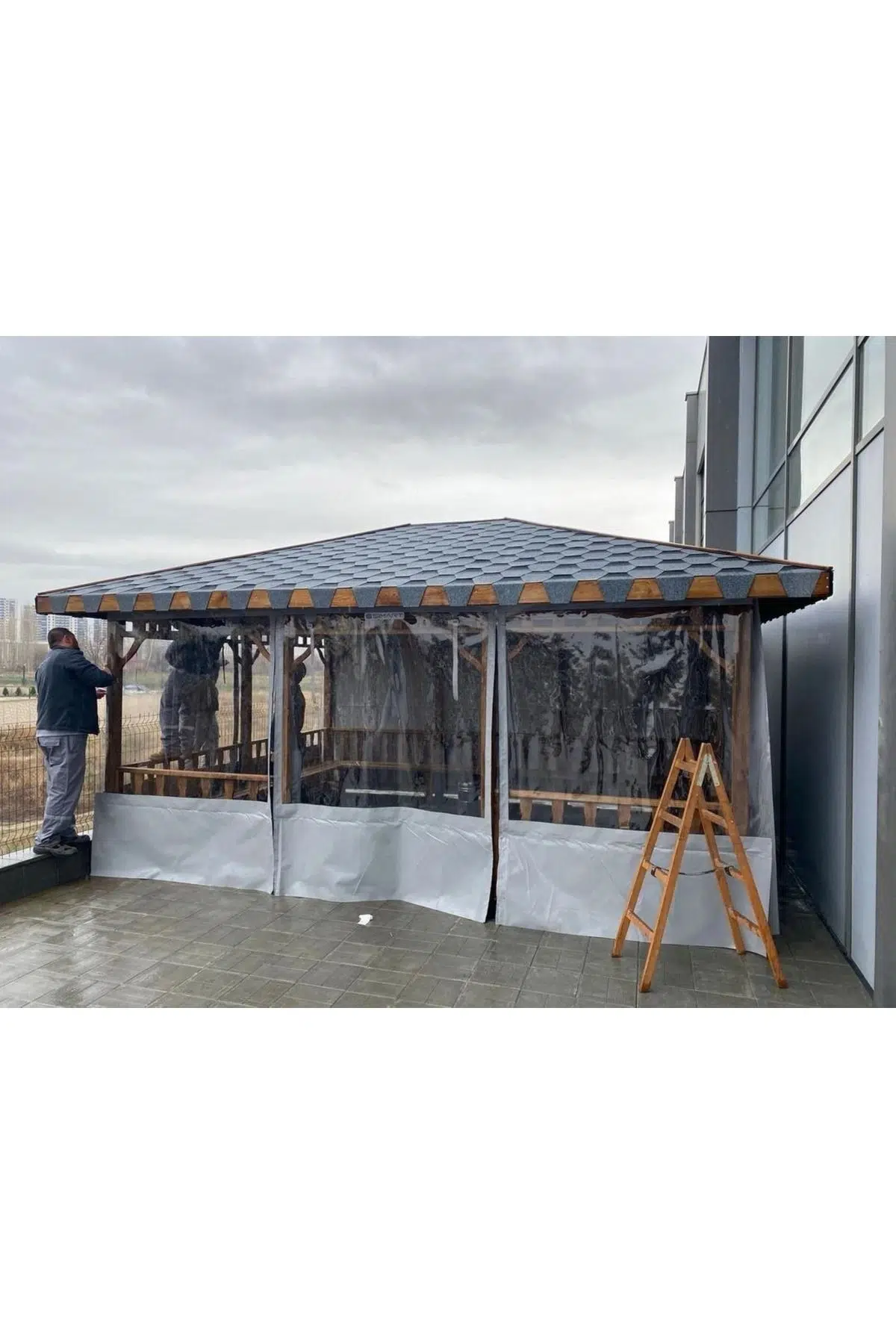 250cmX200Cm Su Geçirmez Şeffaf Branda Kış Bahçesi,Kamelya,Hobi Bahçesi,Balkon Brandası