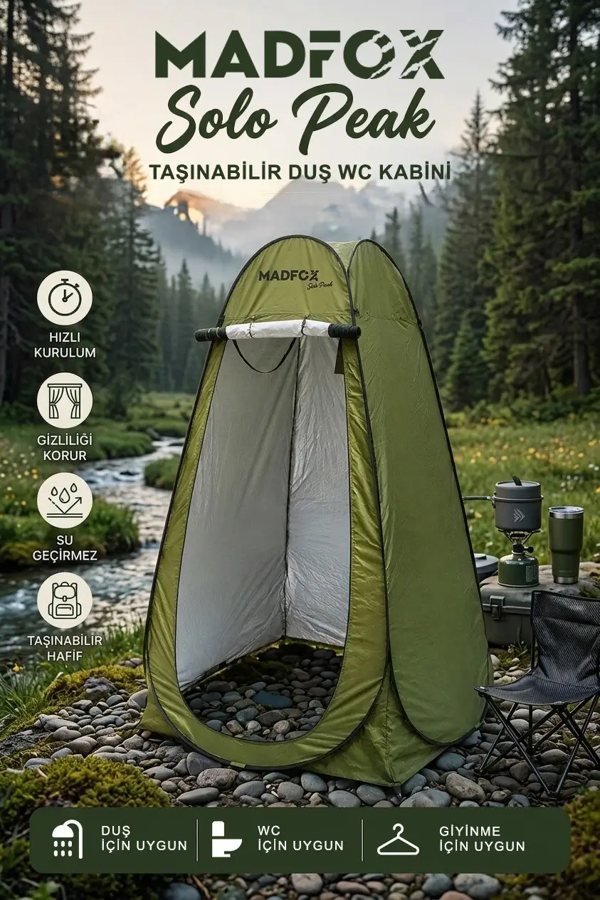 Madfox SoloPeak Pop-UP Duş, WC ve Giyinme Çadırı - GREEN