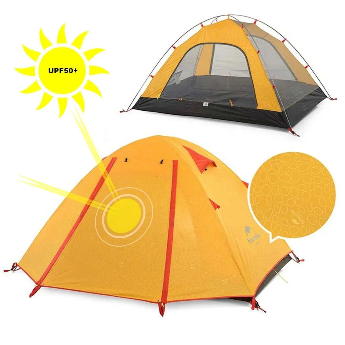 Naturehike P-Serisi 3 Kişilik Kamp Çadırı - TURUNCU